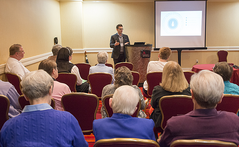 Presenter Ryan Snow of the U.S. Green Building Council discusses how green building supports Catholic social teaching.