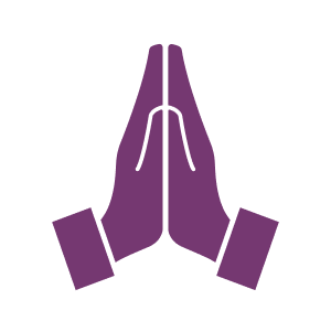 Purple hands praying
